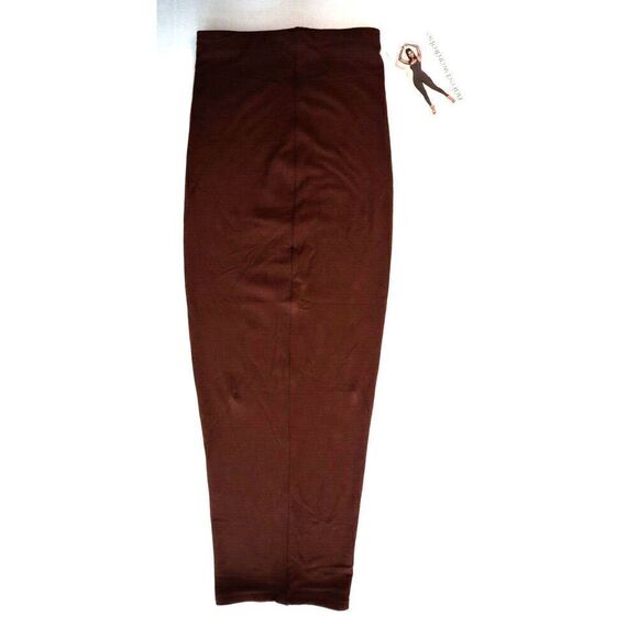 Naked Wardrobe NW-S0044 Women's Sz XS Chocolate Brown Hourglass Midi Skirt - Picture 2 of 8